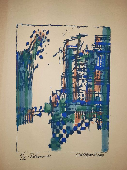 CARGALEIRO Serigrafia Intervencionada manualmente