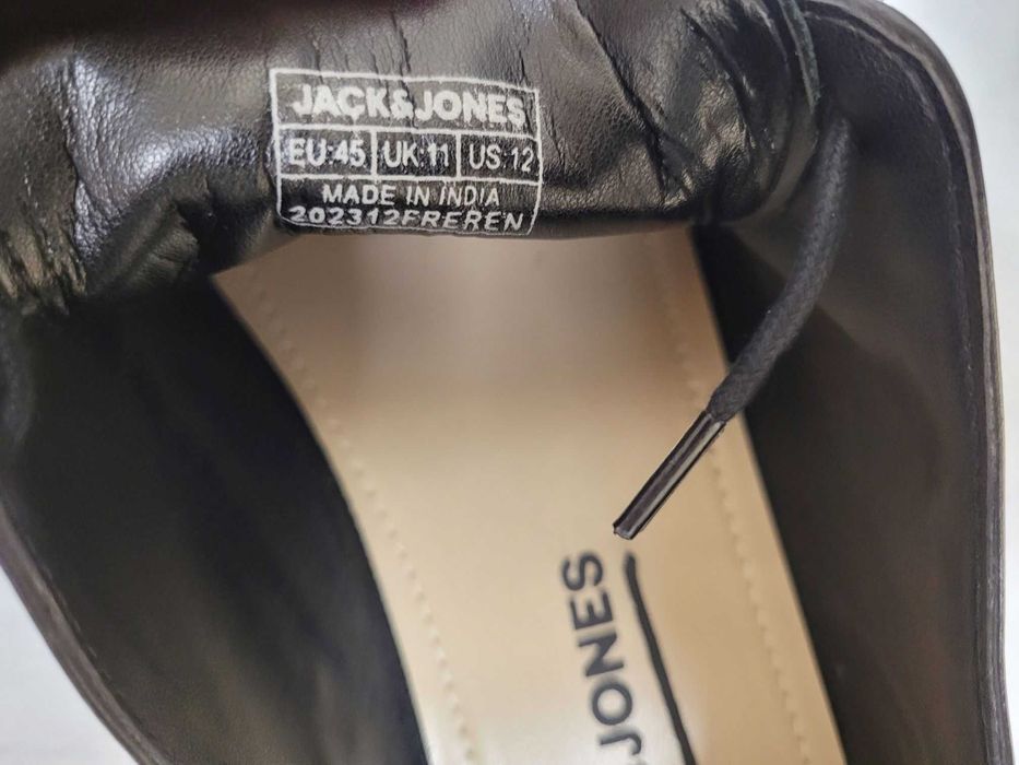 Jack & Jones półbuty skórzane model 1221/7091 rozmiar 45 ( jak 44 )