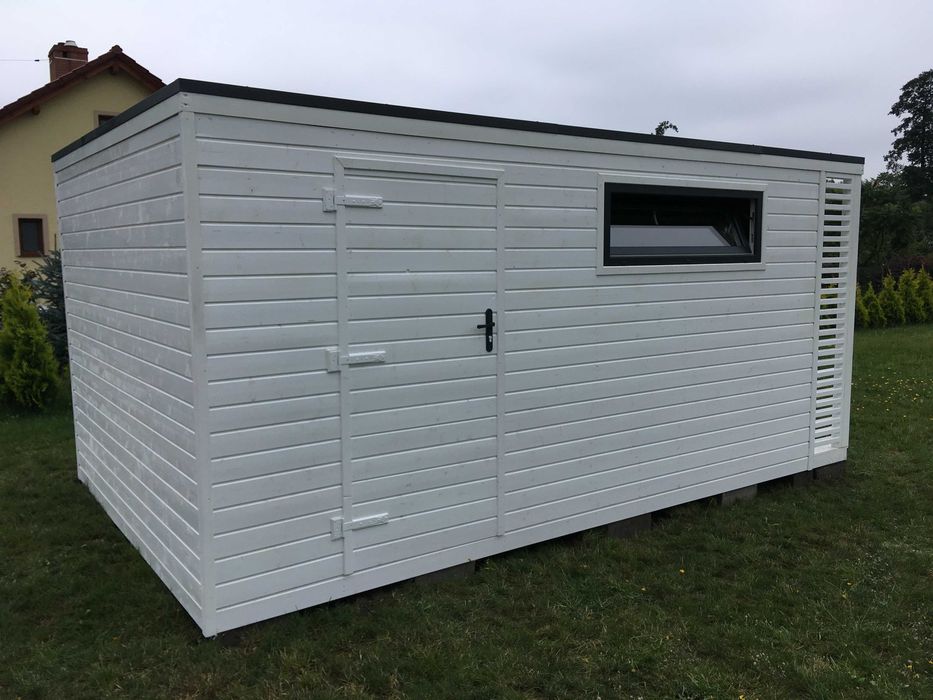 Domek ogrodowy Alex 4,5 m x 3 m z drewutnią