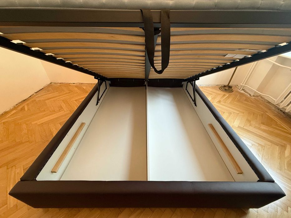 Łóżko tapicerowane Amber 160x200 - nowe, eleganckie, z pojemnikami