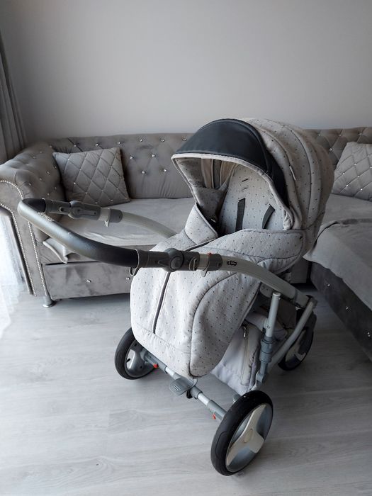 Wozek 3w1 4w1 siwy szary uniwersalny camarelo Avenger r