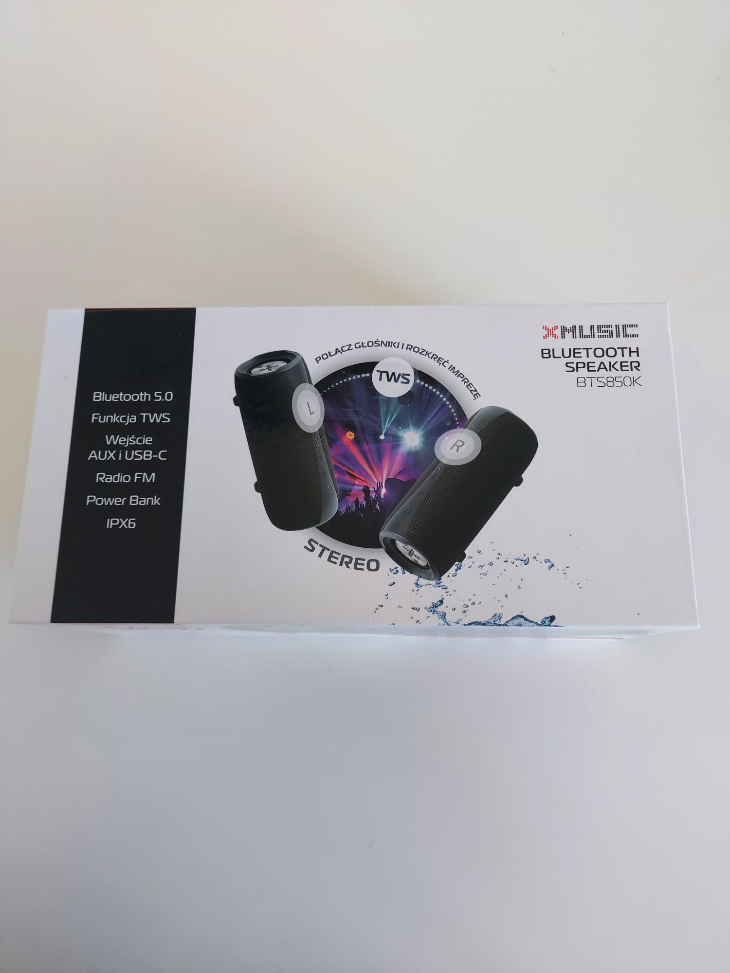 Nowy głośnik bezprzewodowy bluetooth XMUSIC BTS850K czarny radio FM