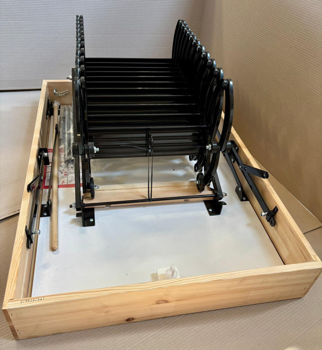 Schody Strychowe z metalową drabiną 100x70