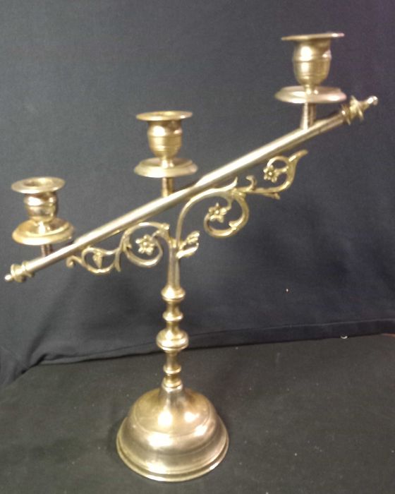 Par de castiçais antigo 3 velas