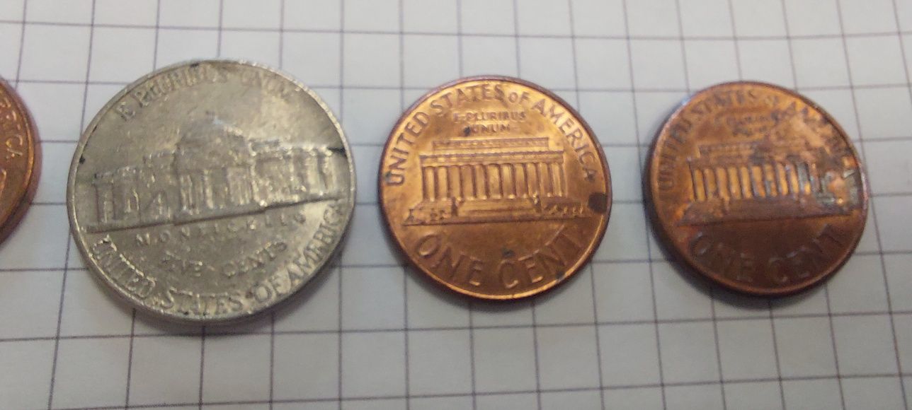 Zestaw centów amerykańskich 5 sztuk USA coins
