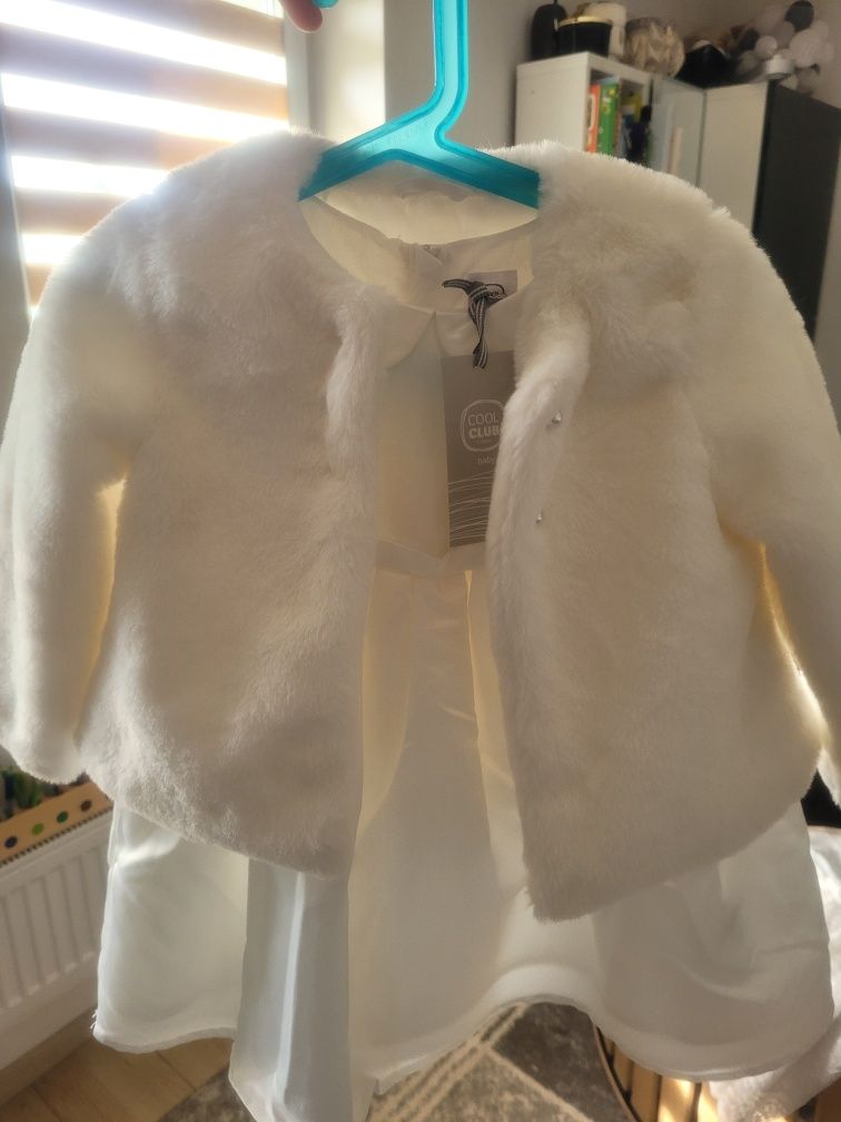 Sukieneczka z futerkiem cool club 92cm chrzest
