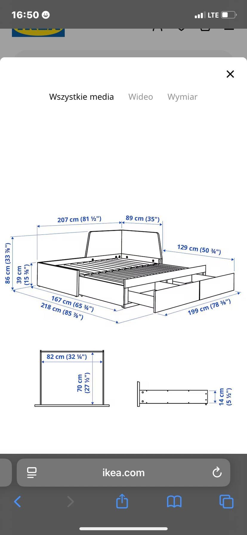 Łóżko rozkładane Ikea Flekke