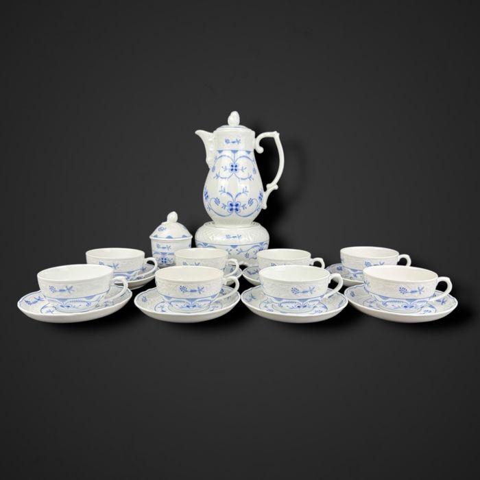 Serwis kawowy wzór słomkowy Echt Cobalt Bavaria Schumann b5/05262