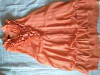 Tunika, bluza, mini sukienka pomarańczowa z falbankami