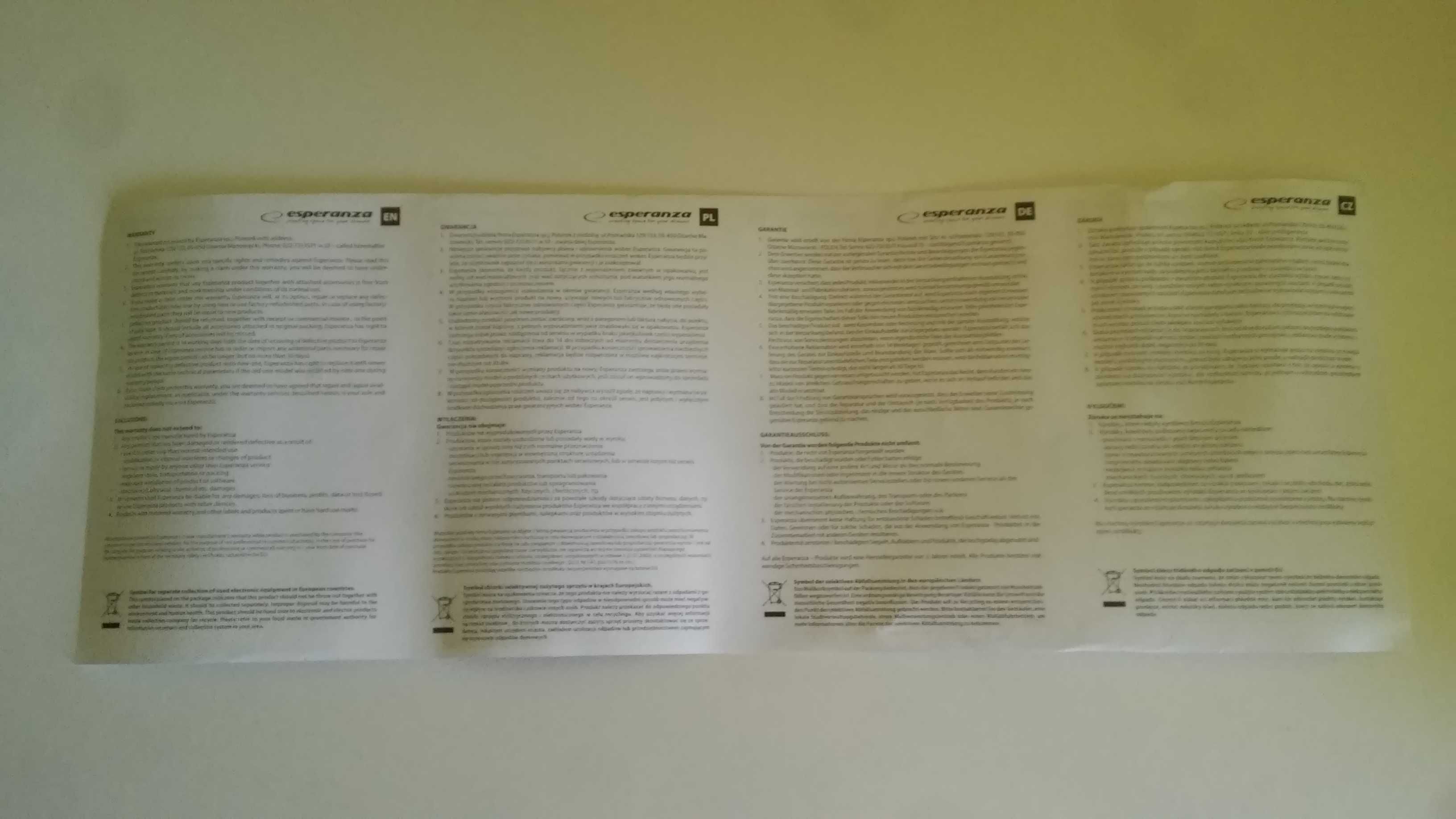 Klawiatura silikonowa gumowa Esperanza wodoodporna CICHA czarna NOWA