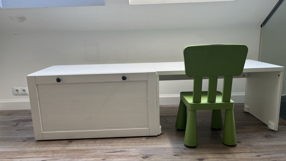Ławka, skrzynia na zabawki + biurko + krzesełko gratis Ikea