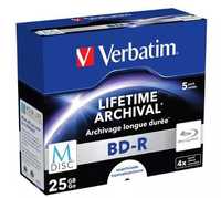 Verbatim M-DISC BD-R Blu-ray Disc 25GB LIFETIME ARCHIVAL 5szt płyty