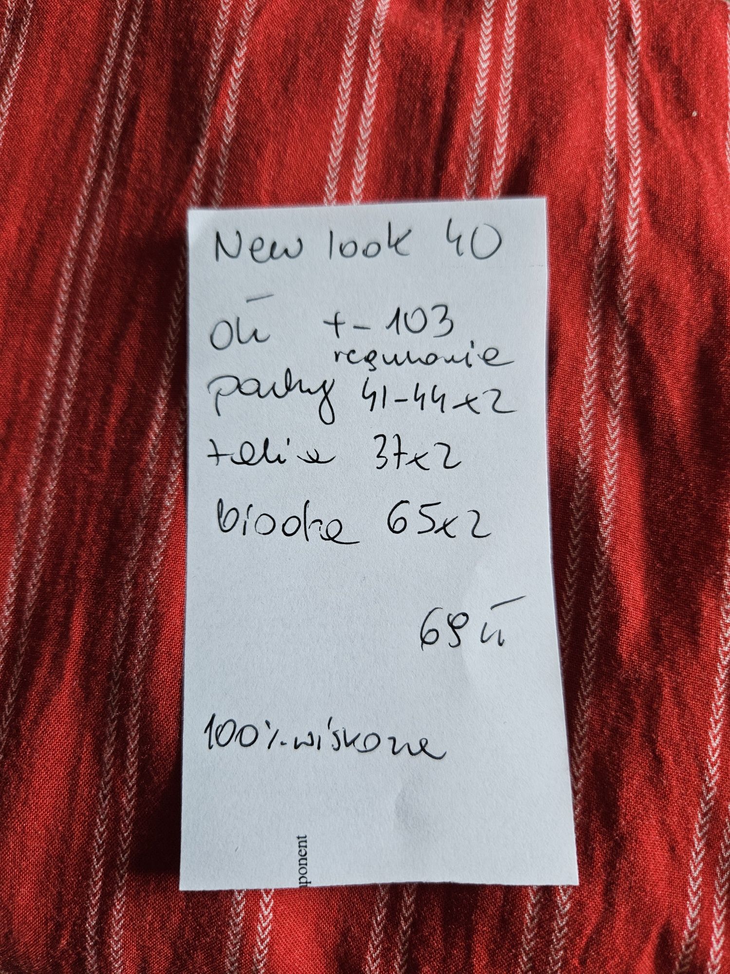 New look midi czerwona na lato guziki r 40
