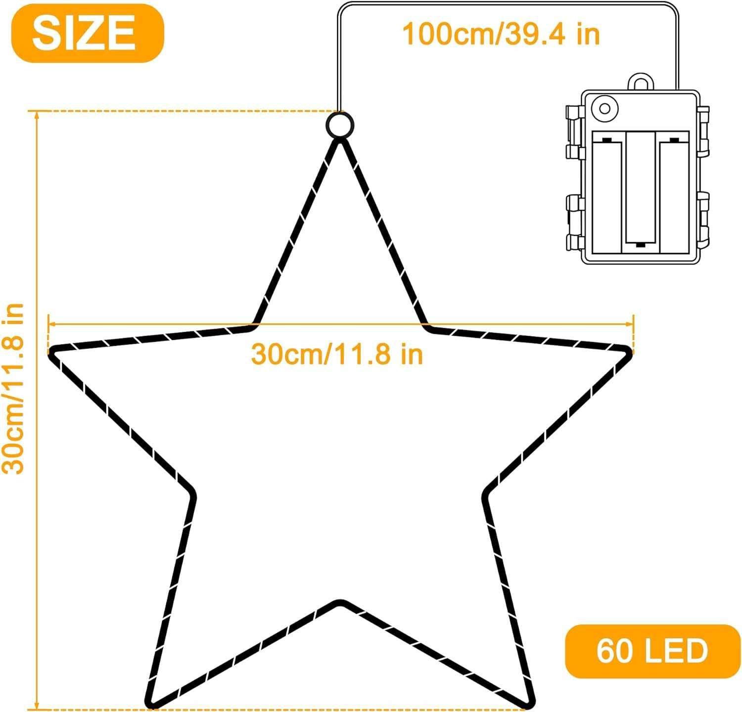 Nowa ozdoba świetlna LED / gwiazda / gwiazdka / lampka / 4 szt !1255!