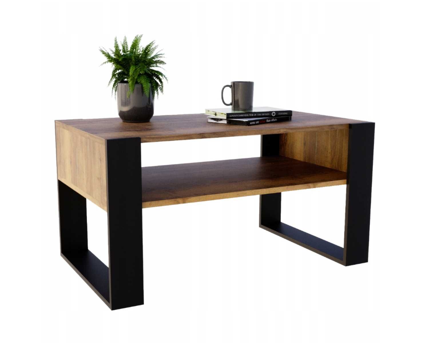 STOLIK kawowy drewniany PREMIUM z DĘBU ŁAWA soft retro do SALONU