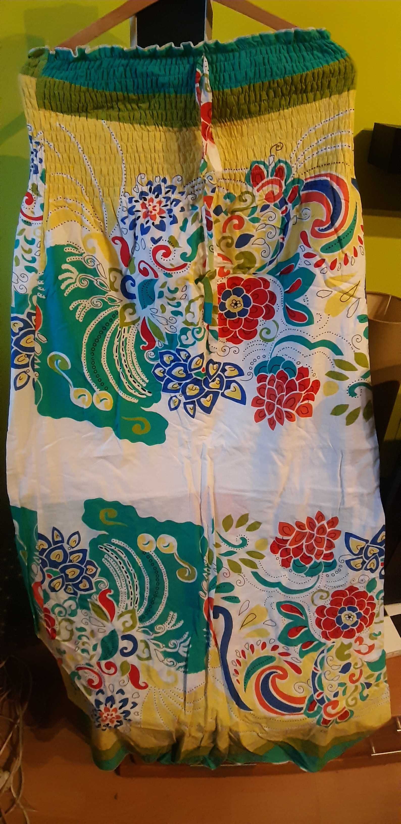 sukienka letnia maxi kolorowa bez ramiączek r. L