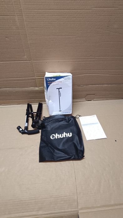 Laska inwalidzka składana uchwyt zaokrąglony z latarką