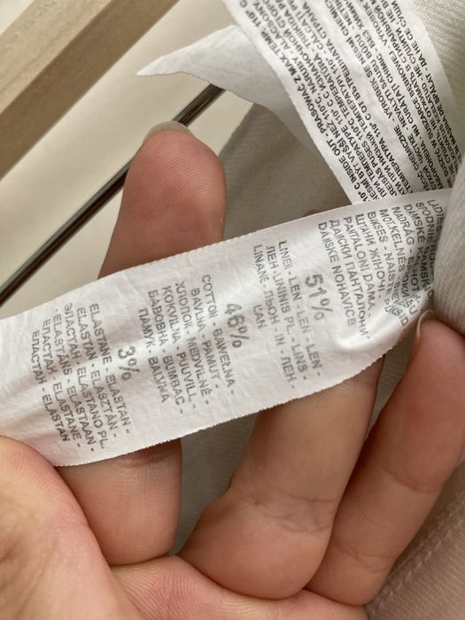 Spodnie białe proste len eleganckie