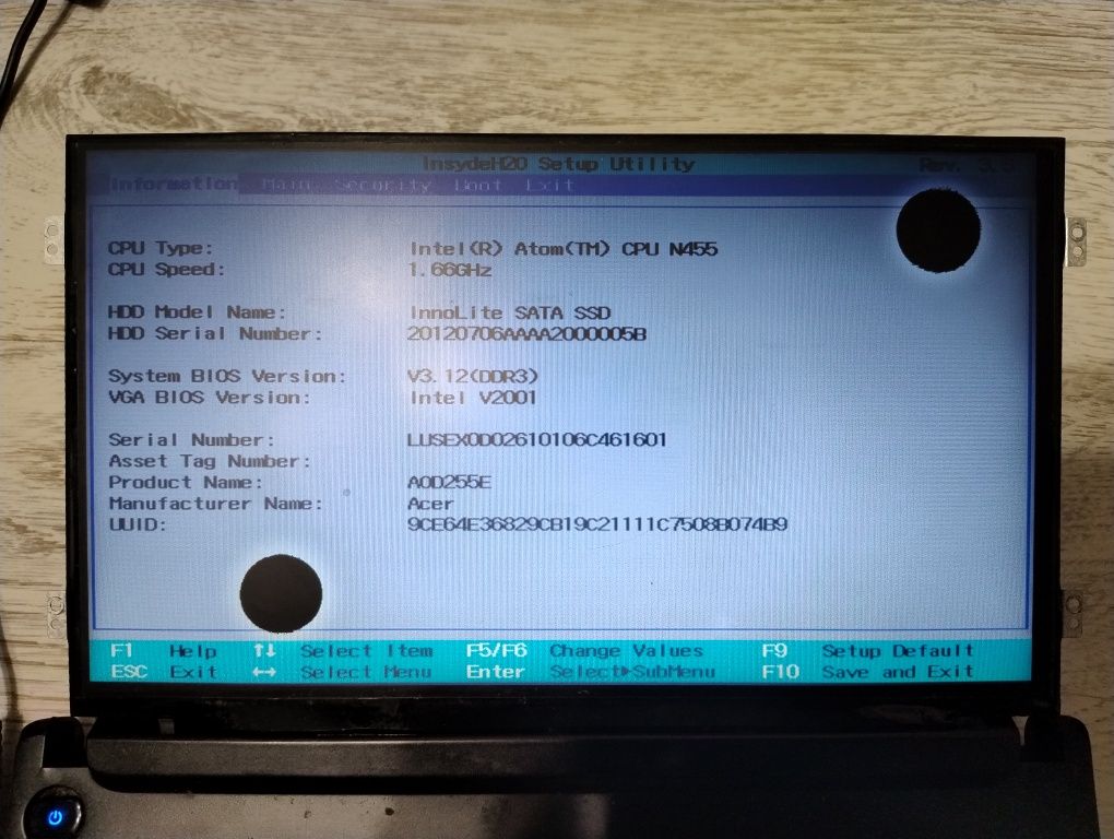 Płyta główna Netbook Acer Aspire One D255, D260 (nie działa touchpad)