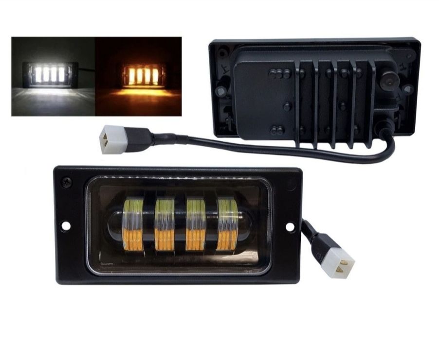 Протитуманні фари Led СТГ ПТФ лінза з ДХО Поворот Білий+Жовтий DRL Led