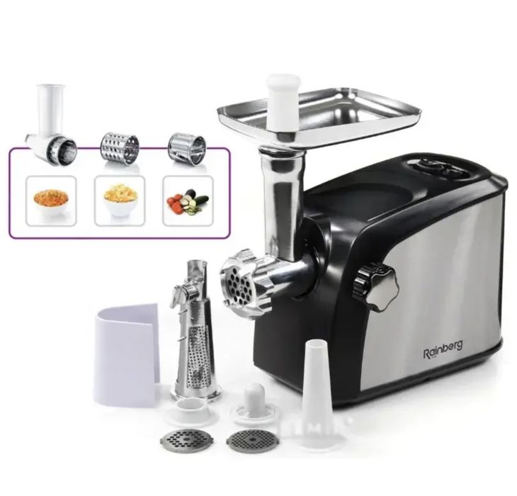 Мясорубка + соковыжималка + шинковка Rainberg RB-673 терка овощерезка