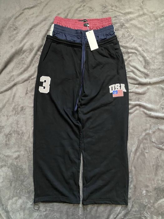 PROJECT G/R Black USA triple sweat pants