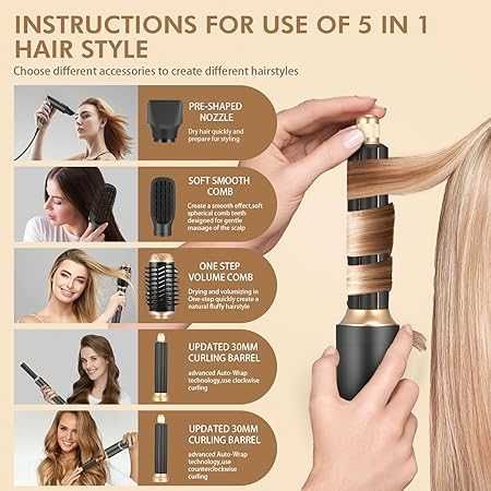 Aofesel Airstyler zestaw 6 w 1 suszarki do włosów