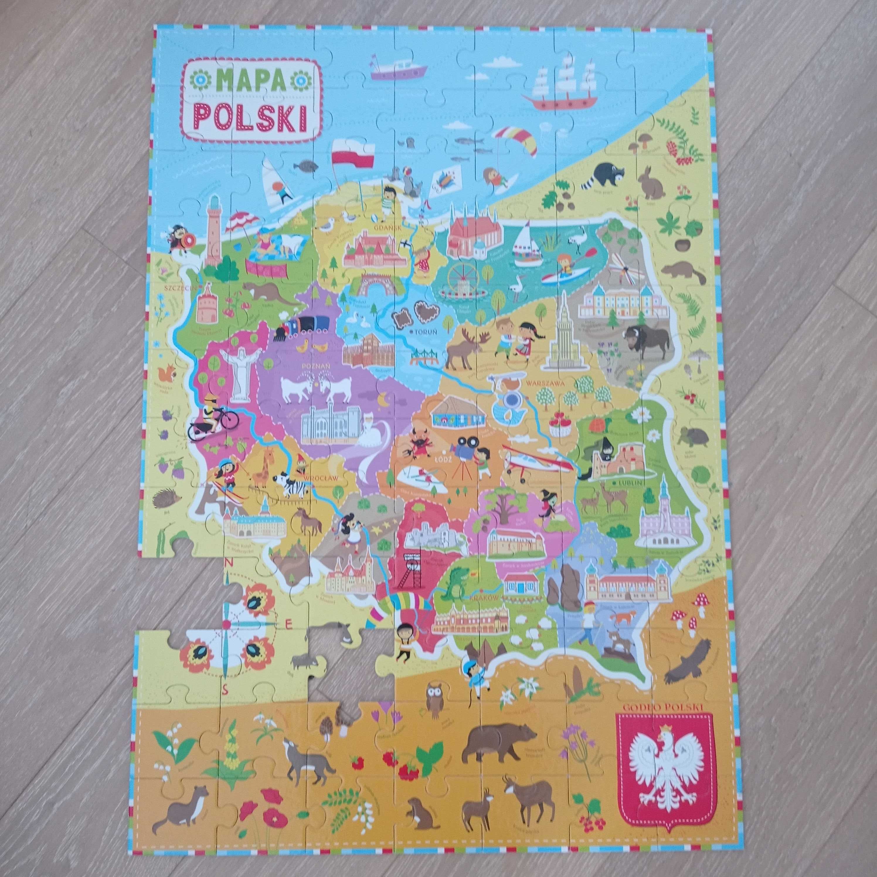 Puzzle Mapa Polski Czuczu 84 elementy