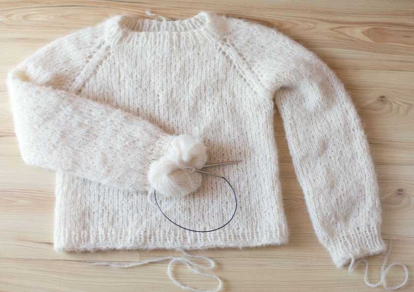 sweterek krótki z alpaki handmade