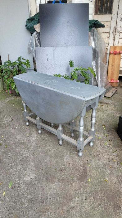 Mesa Redonda de Abrir Cinza Madeira