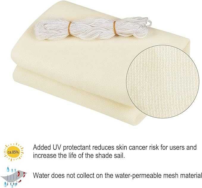 Toldo Exterior - Estilo Vela - Retangular - Creme 2x3m