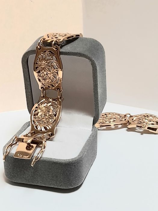 Bransoleta Złota Ażurowa Cudna Vip 14k