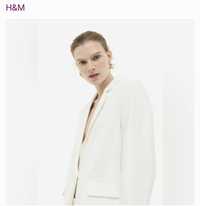 Піджак блейзер лен білий прямий h&m S