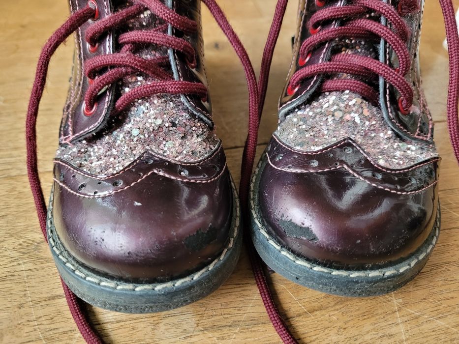 Półbuty primigi 26 błyszczące bordowe lakierowane