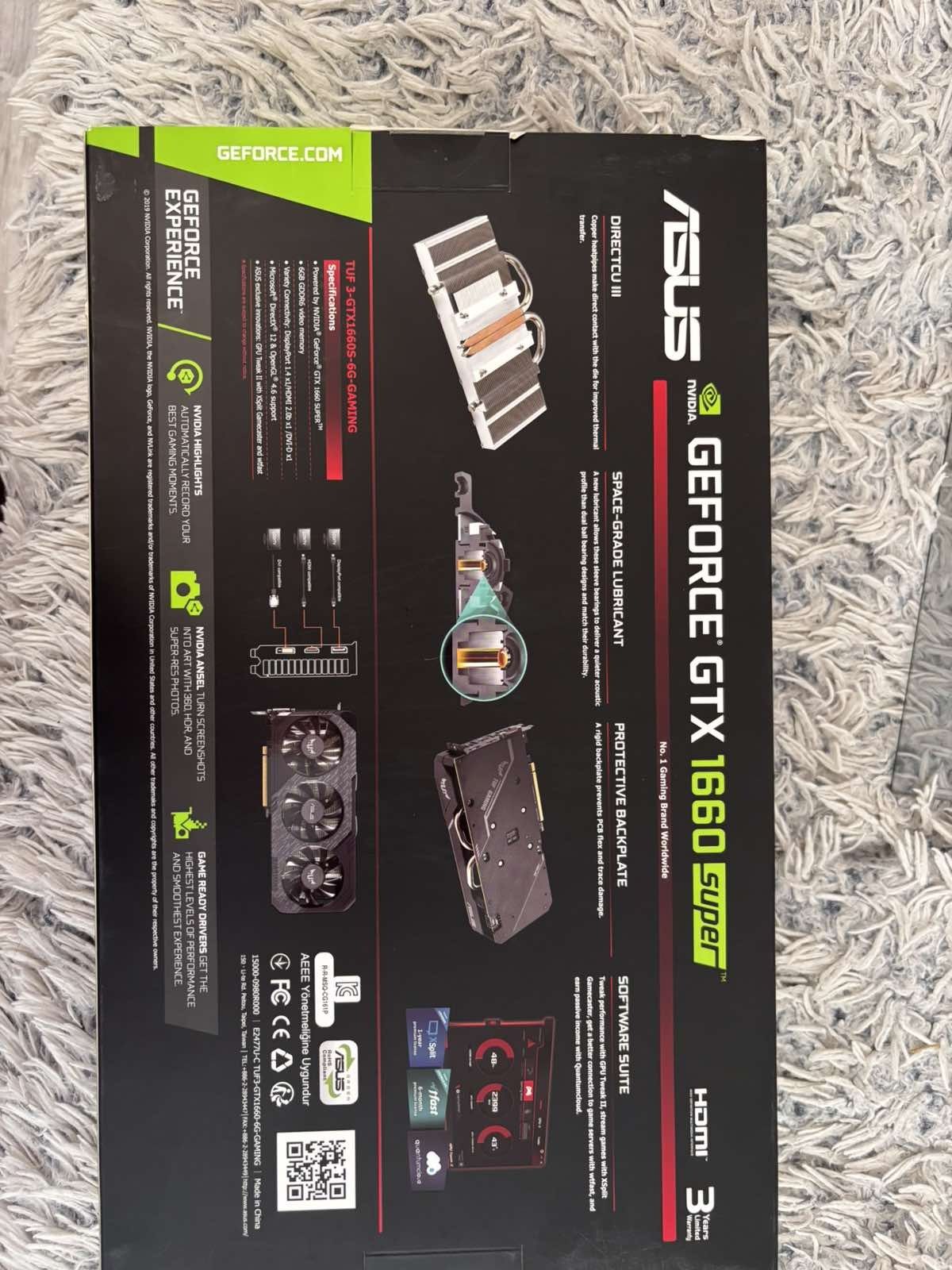 Nvidia Geforce GTX 1660super tuf gaming 6gb gddr6