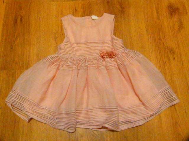 rozm 86 H&M sukienka elegancka brudny pudrowy róż