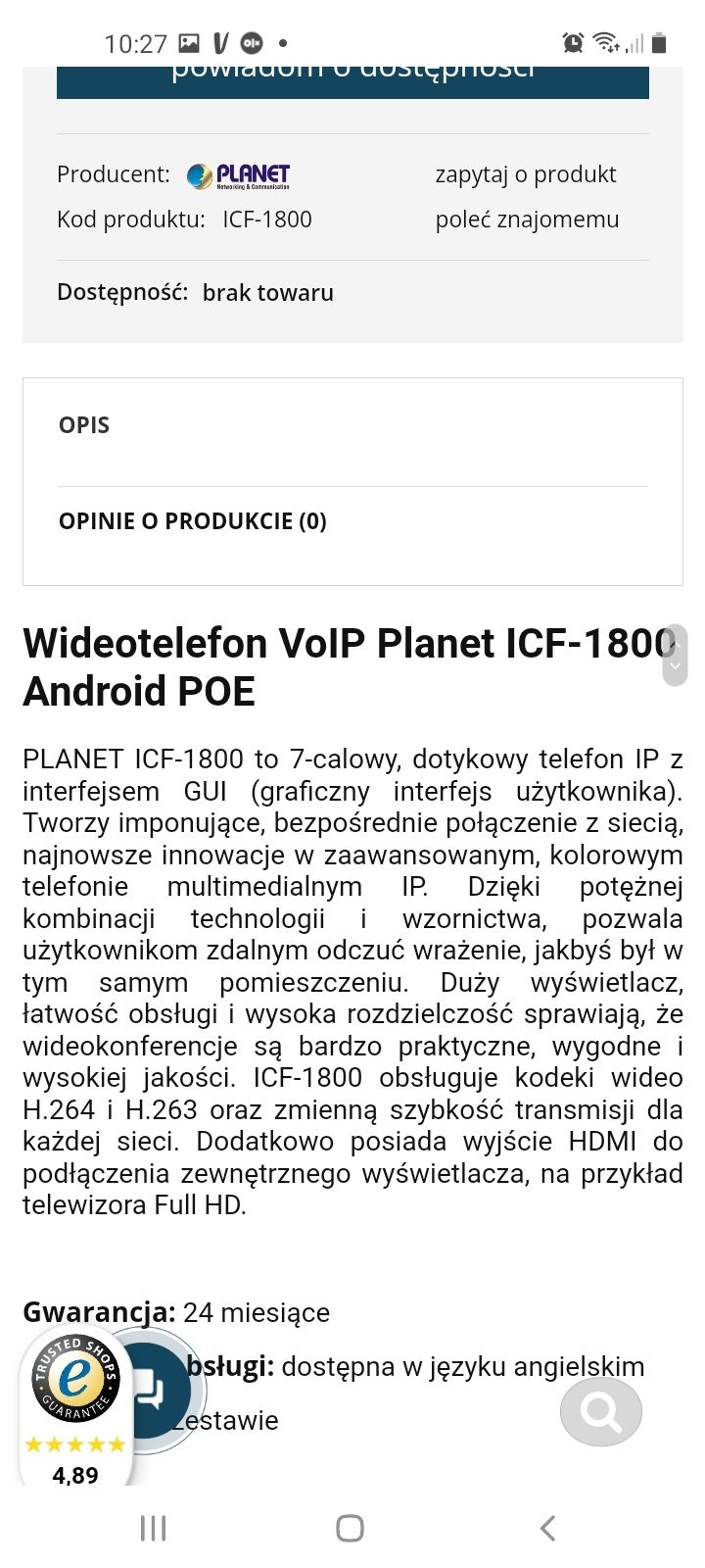 Telefon konferencyjny do firmy Planet ICF-1800