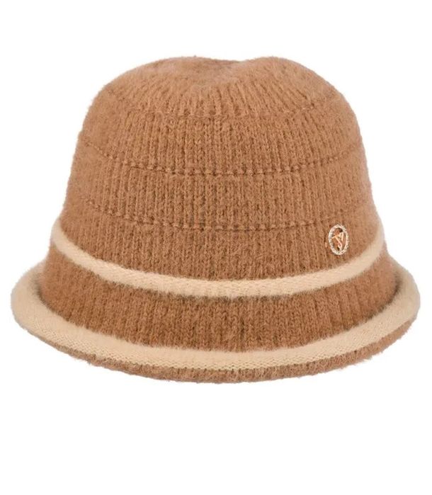 Kapelusz damski z naszywką dwukolorowy (Brązowy || Beżowy)