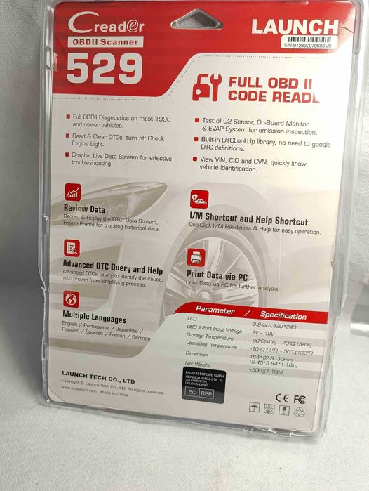 Máquina diagnóstico OBD Launch Creader 529 - OBD 2 oferta dos portes