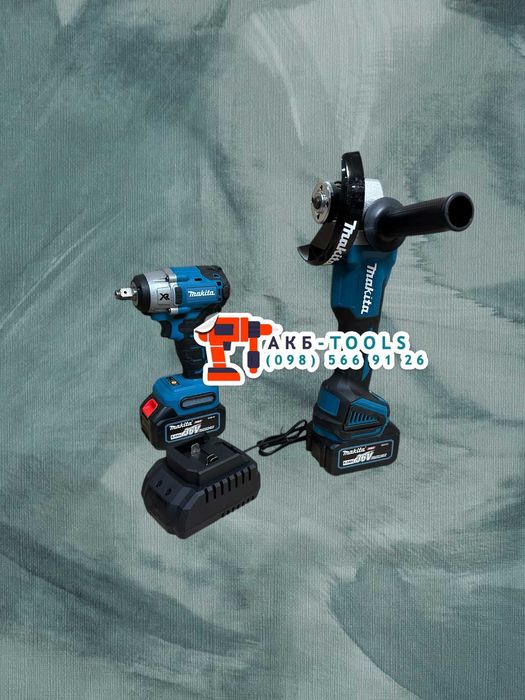 Безщітковий набір Makita 2/1 Гайковерт DTW650 Болгарка DGA504 Для СТО
