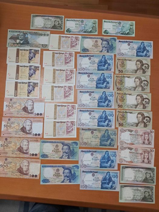 Notas antigas de escudos