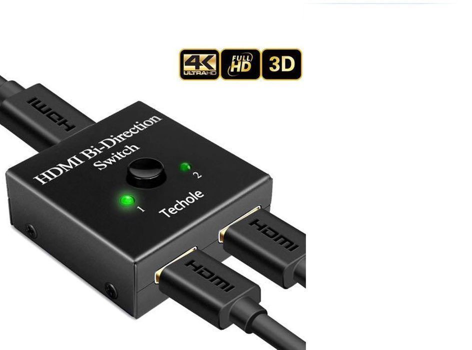 Techole Hdmi Switch 2X1/1X2 4K 30Hz 3D Bez Zasilania Plug&Play