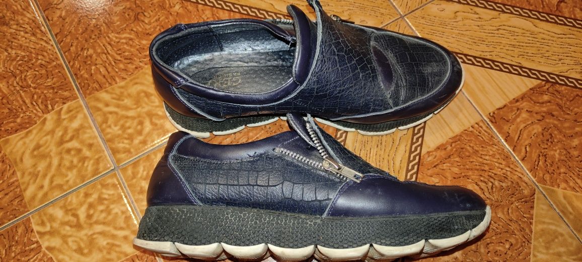 Кожаные демисезонные слипоны макасины туфли р. 37