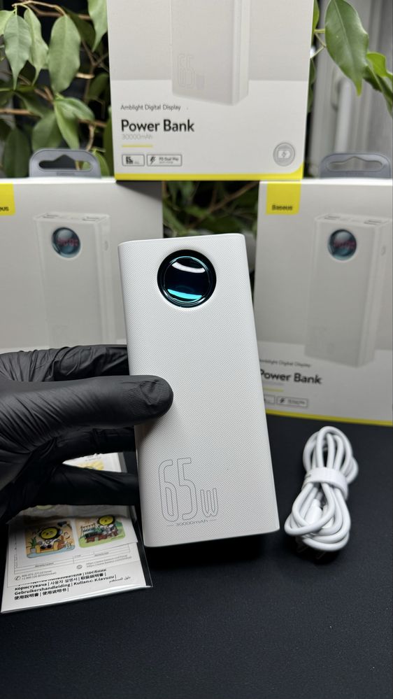 Портативний акумулятор Базеус Baseus 30000 mAh 65w зарядка ноута
