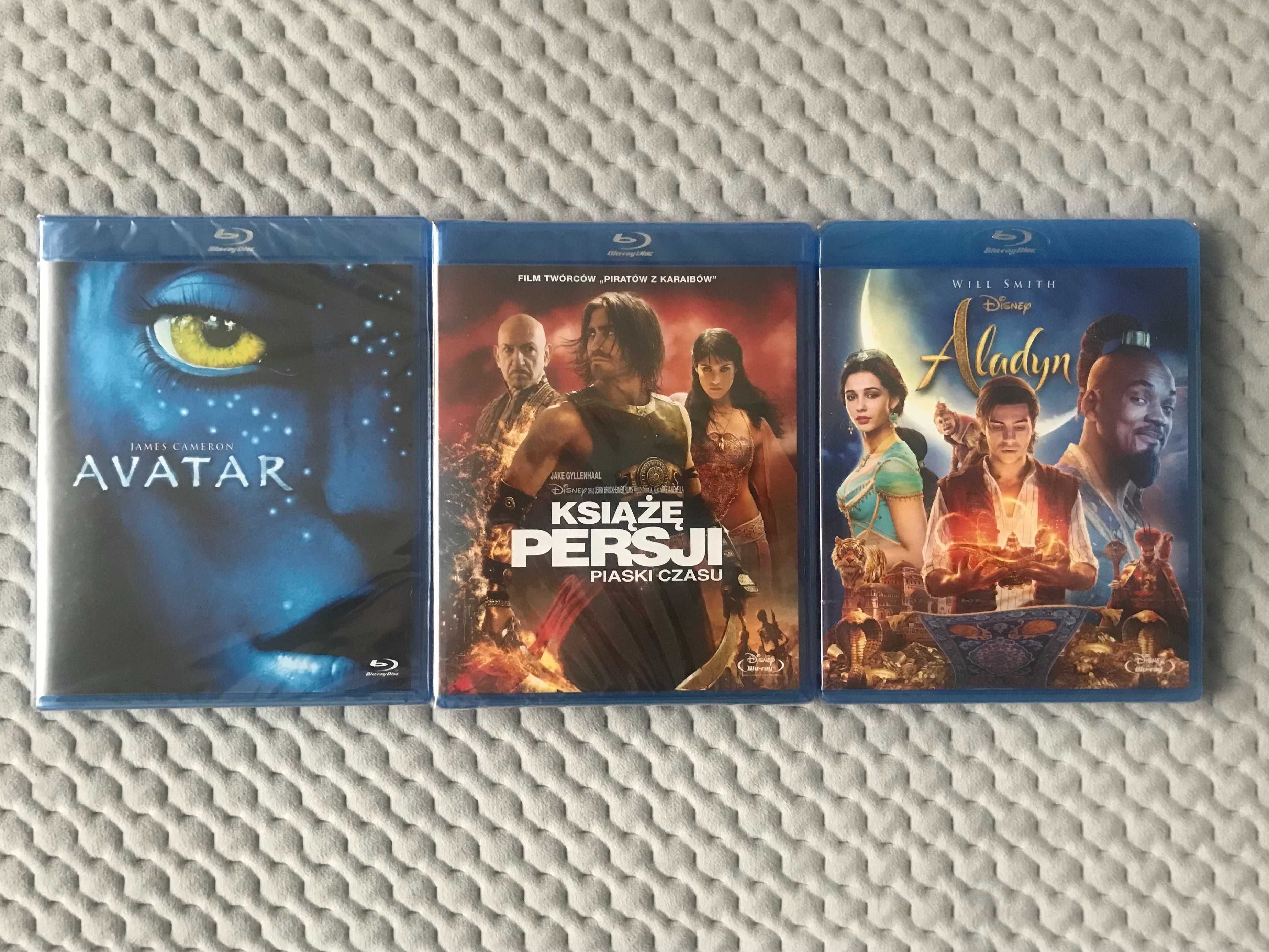 "Avatar", "Książę Persji Piaski Czasu", "Aladyn" - 3 Blu-ray FOLIA!!!