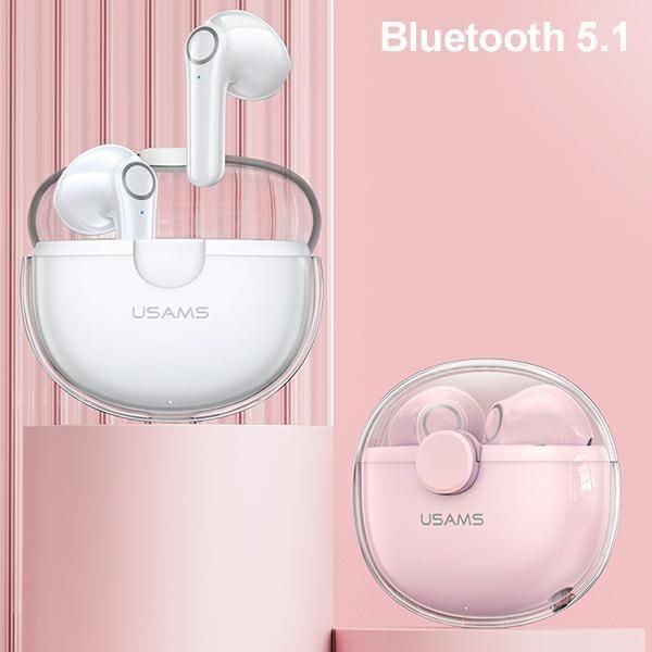 Słuchawki Bluetooth 5.1 TWS USAMS BU Series Pink - Bezprzewodowe