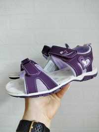 Sandały sandałki fioletowe skóra Cleve 31 21,00cm