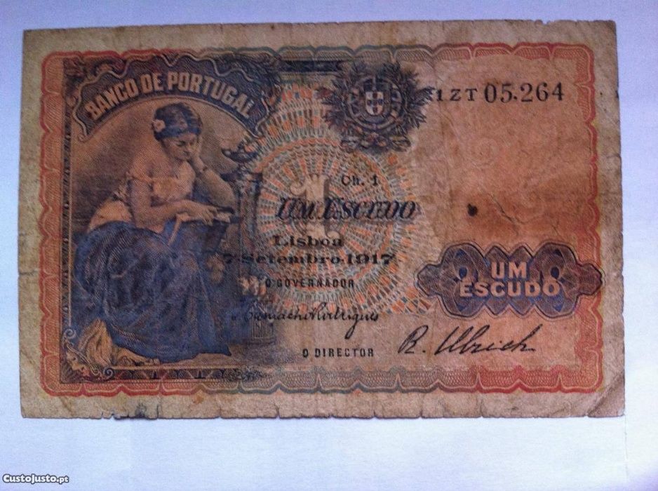 Nota Portugal 1 escudo 1917