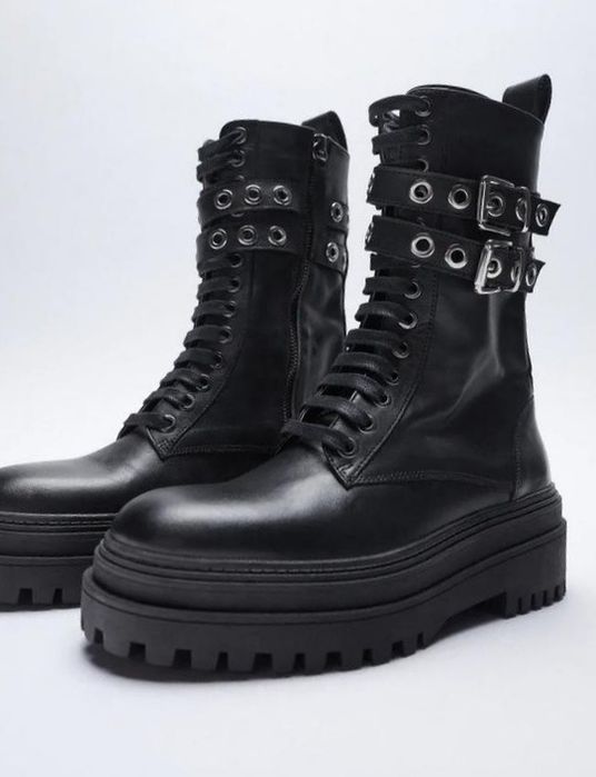 Шкіряні черевики ZARA з ланцюжками
