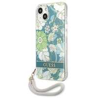 Etui Guess Flower Strap Zielone na iPhone 13 Mini 5,4"